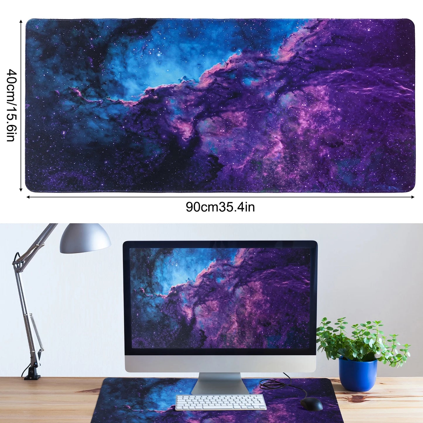 Gaming Mouse Pad, Large Topographic Mouse Pad 35.4X15.6 In, Anti-Slip Rubber Base, Extended Desk Mat for Keyboard and Mouse, Perfect for Home, Office, and Gaming Setups
