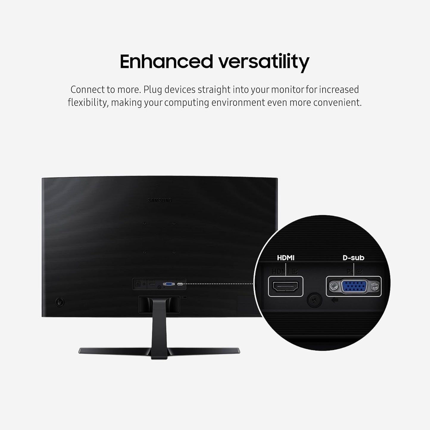 Samsung 27" Essential S3 (S36GD) Series FHD 1800R Curved Computer Monitor, 100Hz, Game Mode, Advanced Eye Comfort, HDMI and D-Sub Ports, LS27D366GANXZA, 2024