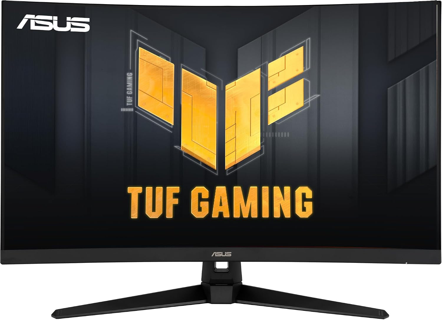 ASUS TUF 32 Inch Curved Gaming Monitor - QHD (2560 X 1440), 165Hz (Supports 144Hz), 1Ms, Extreme Low Motion Blur, Speaker, Freesync Premium, VESA Mountable, Displayport, HDMI - VG32VQ1B