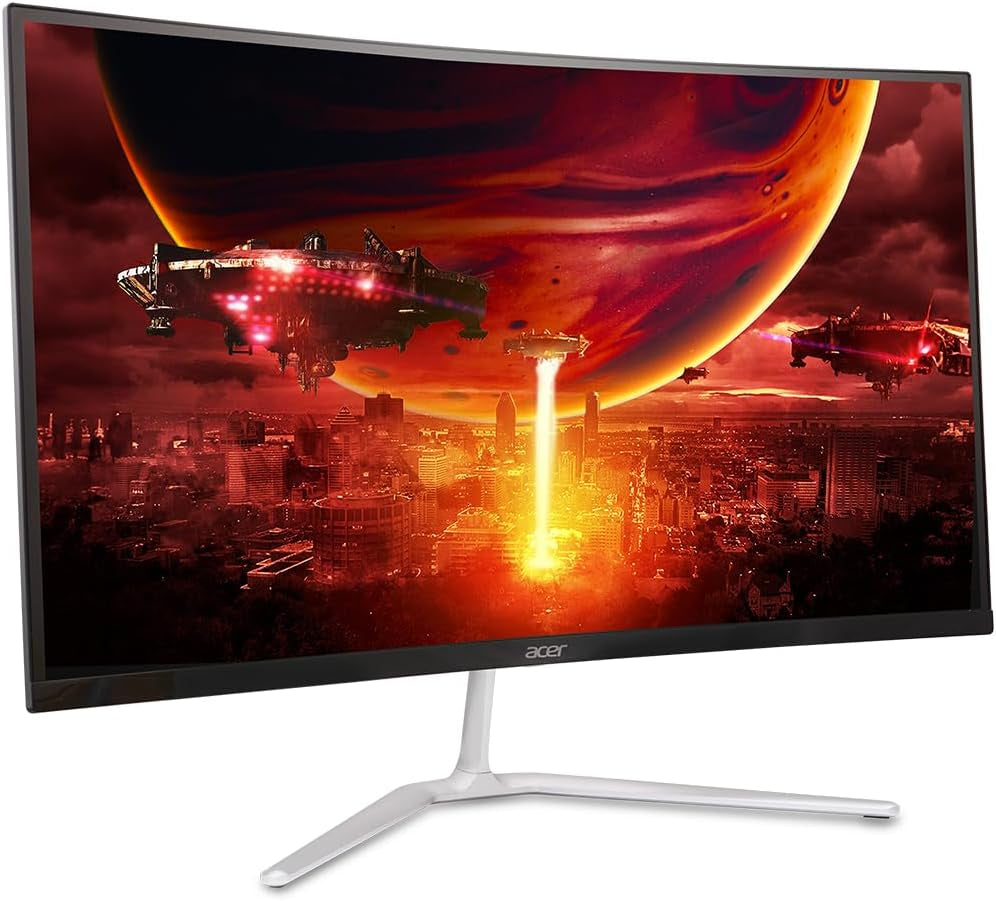 Acer Nitro 27" WQHD 2560 X 1440 1500R Curved PC Gaming Monitor | AMD Freesync Premium | 180Hz Refresh | 1Ms VRB | VESA Mountable | HDR10 | 1 X Display Port 1.2 & 2 X HDMI 2.0 | EDA270U Pbmiipx