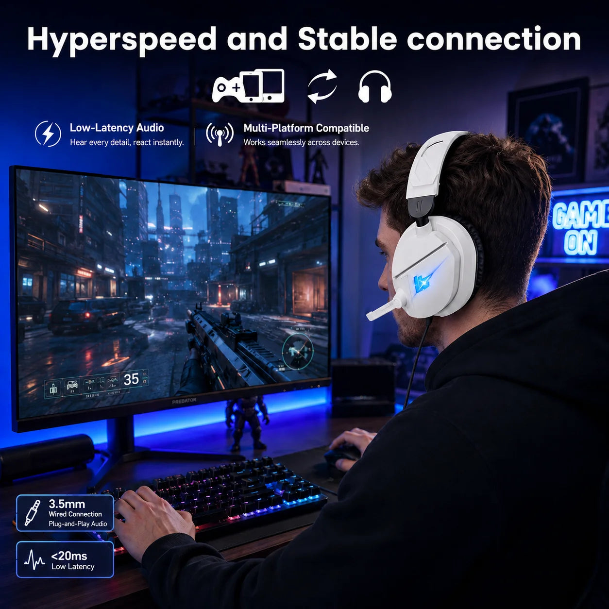 Gaming Headsets with Noise Cancelling Microphone