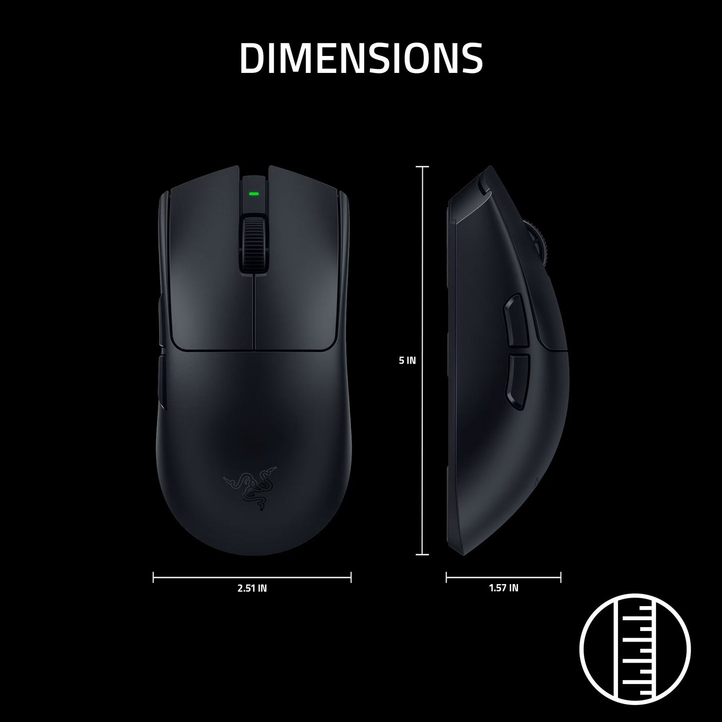 Viper V4 Pro Wireless Gaming Mouse – 49G Ultra Lightweight, 50K DPI Optical Sensor, 8K Polling Rate, USB-C Charging – Black
