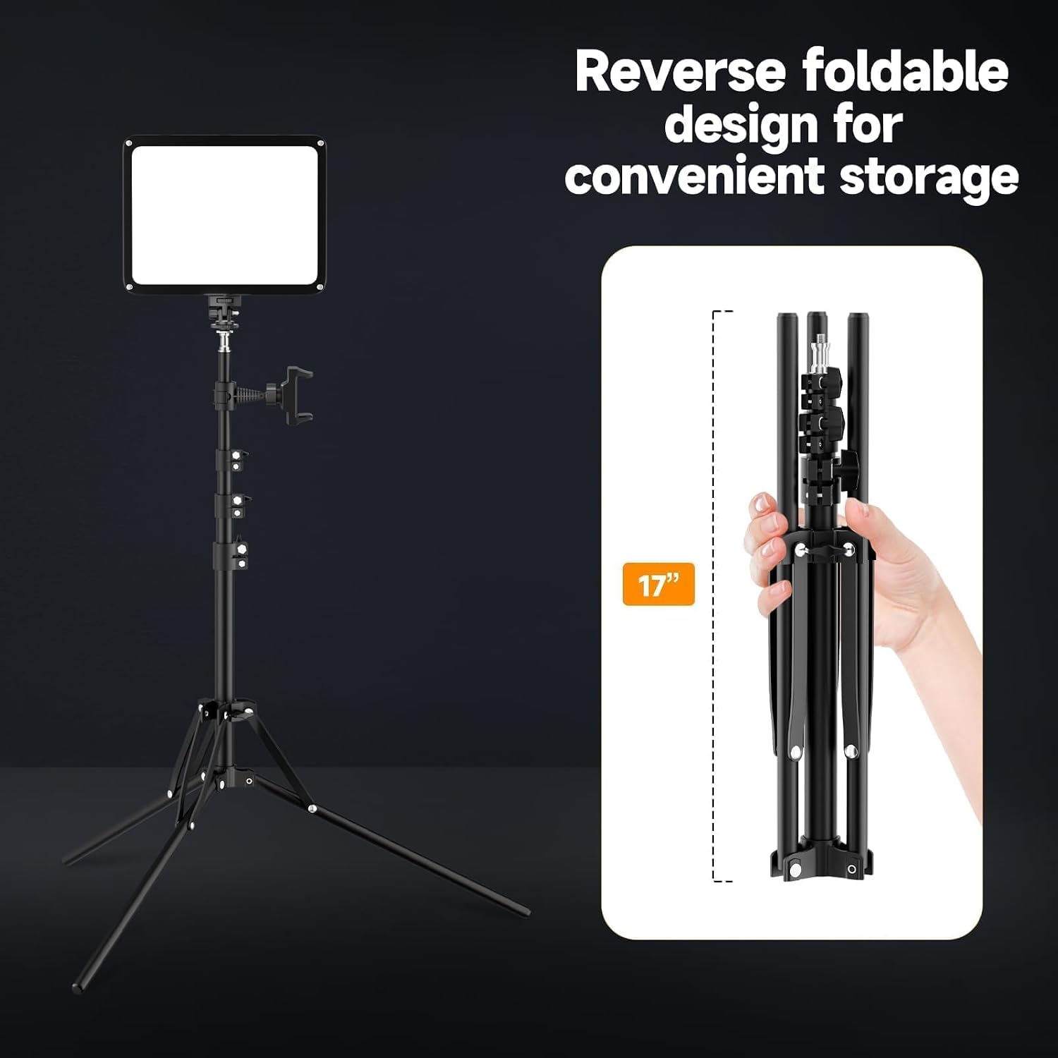 LED Video Light Kit with Phone Holder & Barndoor