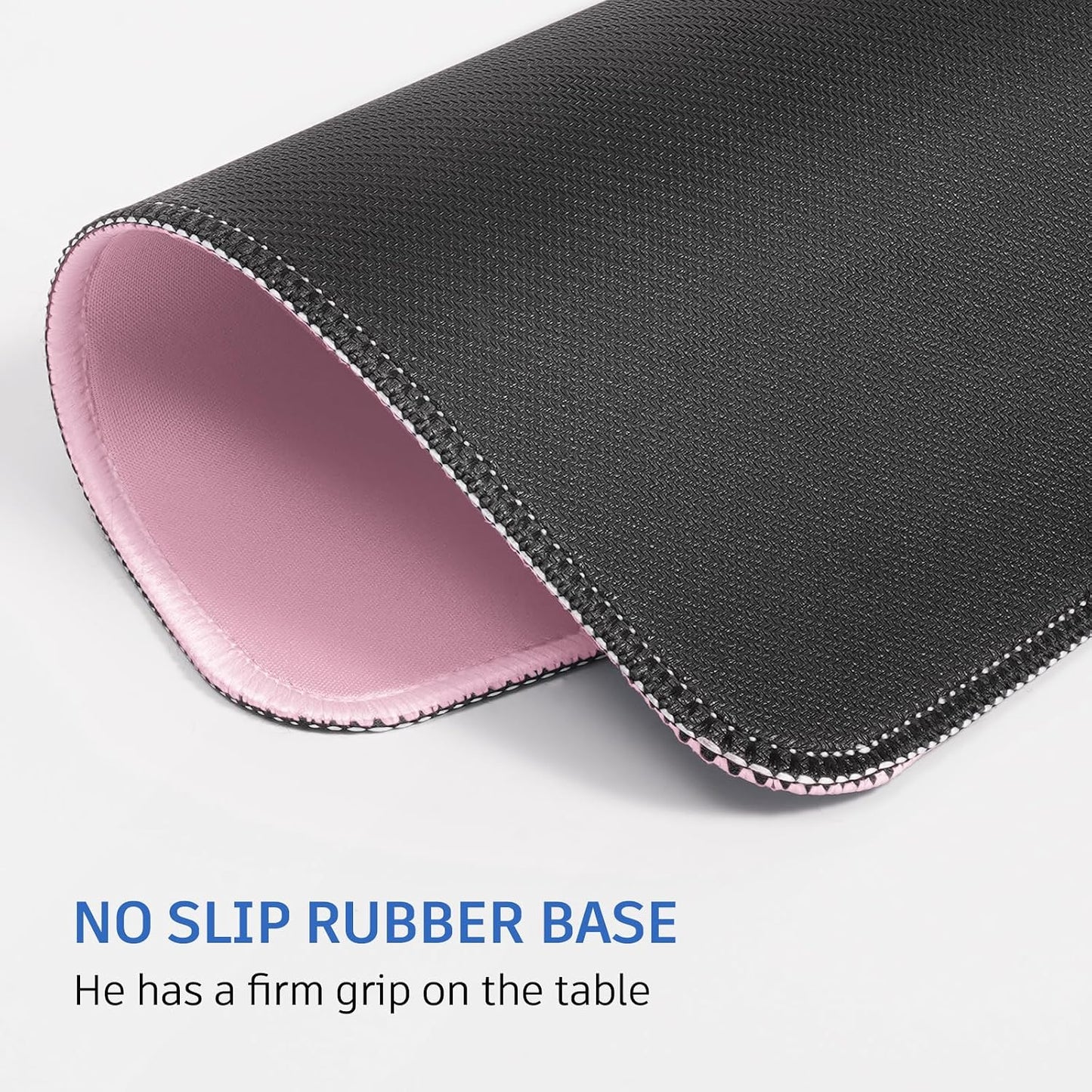 Pink Mouse Pad, Nice and Cute Mouse Pad, Splash-Proof Textured 10.2 X 8.2Inch, Stitched Edge Non-Slip Waterproof Rubber