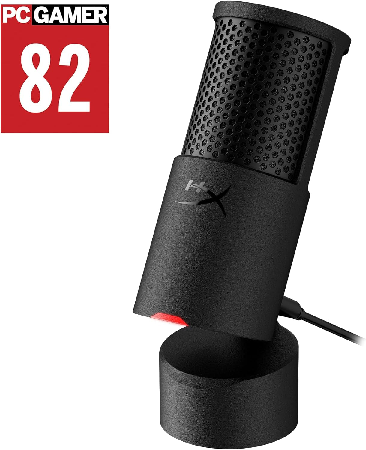 Solocast 2 – Gaming USB Condenser Mic for PC, USB-C to USB-A, Built-In Pop Filter, Internal Shock Mount, Plug and Play, 24-Bit / 96Khz, Compact Tiltable Stand – Black