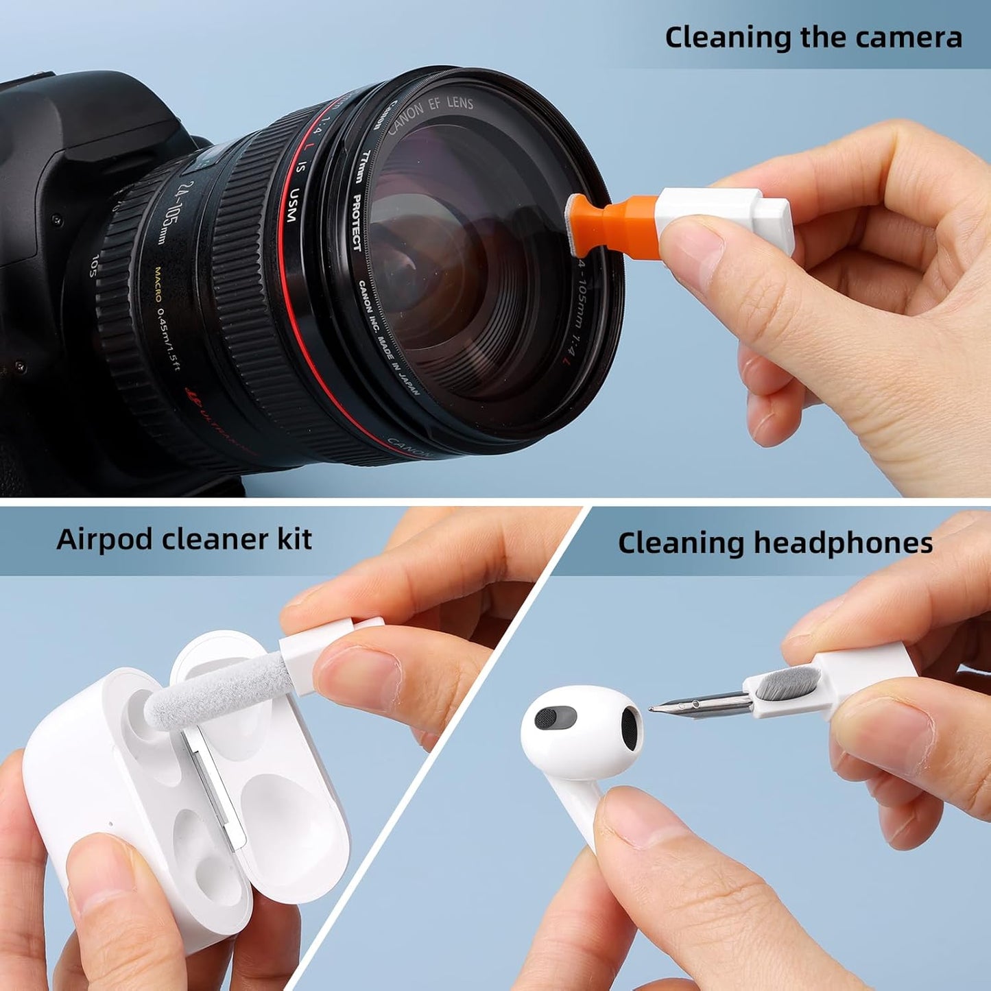 Keyboard Cleaning Kit Laptop Cleaner, All-In-1 Computer Screen Cleaning Brush Tool, Multi-Function PC Accessories Electronic Cleaner Kit Spray for Iphone Ipad Macbook Earbud Camera Monitor with Patent