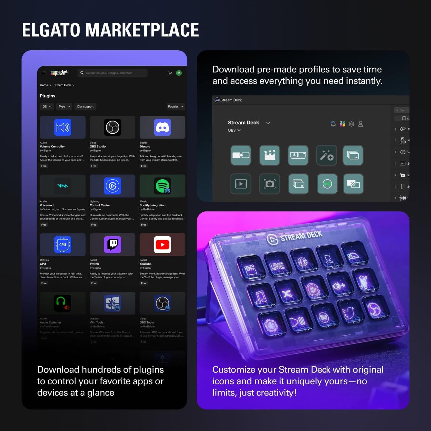 Stream Deck MK.2 Studio Controller, 15 Macro Keys | Trigger Actions in OBS, Twitch, Youtube and More, Visual Feedback, Hundreds of Plugins, Works with Mac and PC