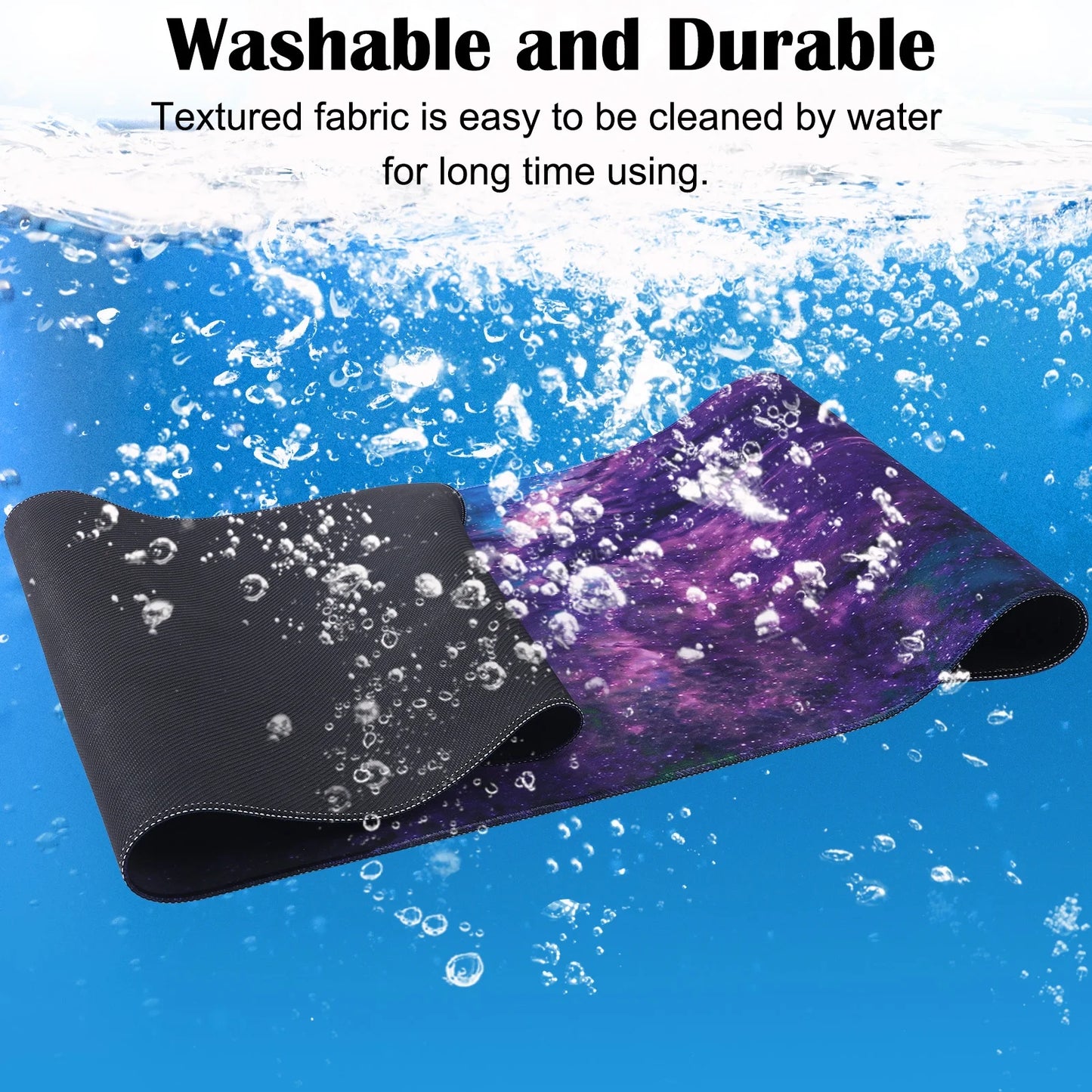 Gaming Mouse Pad, Large Topographic Mouse Pad 35.4X15.6 In, Anti-Slip Rubber Base, Extended Desk Mat for Keyboard and Mouse, Perfect for Home, Office, and Gaming Setups