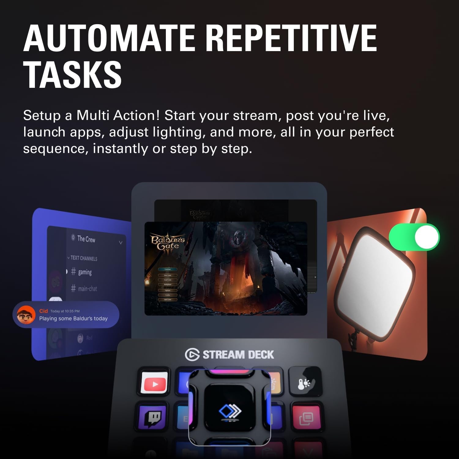 Stream Deck MK.2 Studio Controller, 15 Macro Keys | Trigger Actions in OBS, Twitch, Youtube and More, Visual Feedback, Hundreds of Plugins, Works with Mac and PC