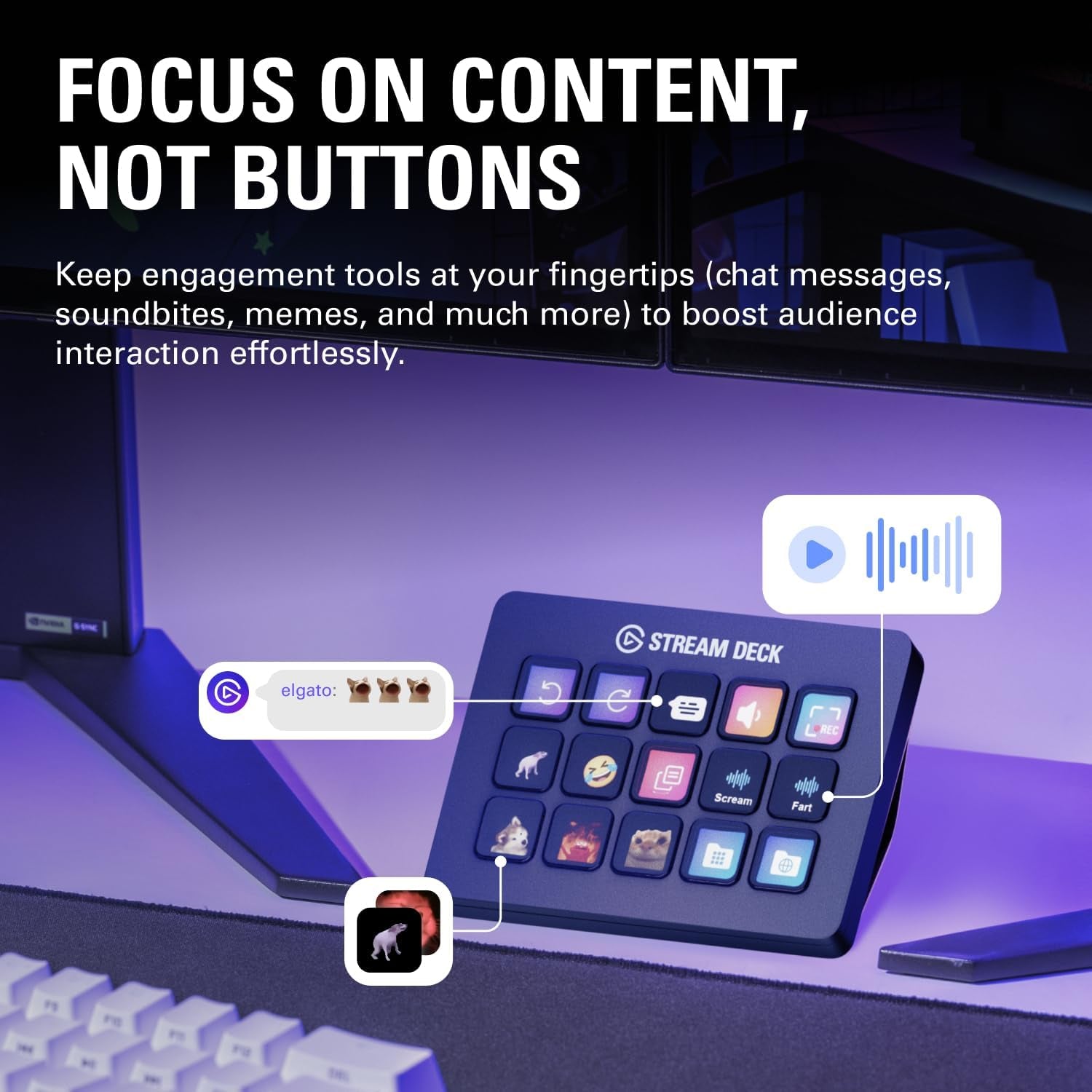 Stream Deck MK.2 Studio Controller, 15 Macro Keys | Trigger Actions in OBS, Twitch, Youtube and More, Visual Feedback, Hundreds of Plugins, Works with Mac and PC