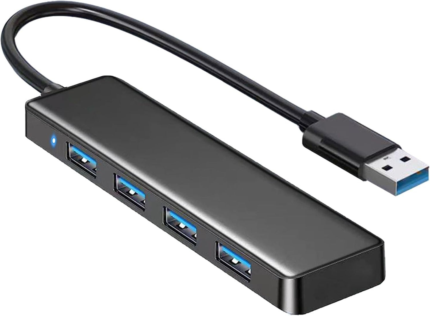 USB Hub 4 Port,  USB 3.0 Hub USB Splitter for Laptop, USB Port Extender USB a Hub for PC, Desktop, Xbox, PS4, Flash Drive, Printer, Keyboard, Mouse, HDD, Plug and Play（Not for Charging）