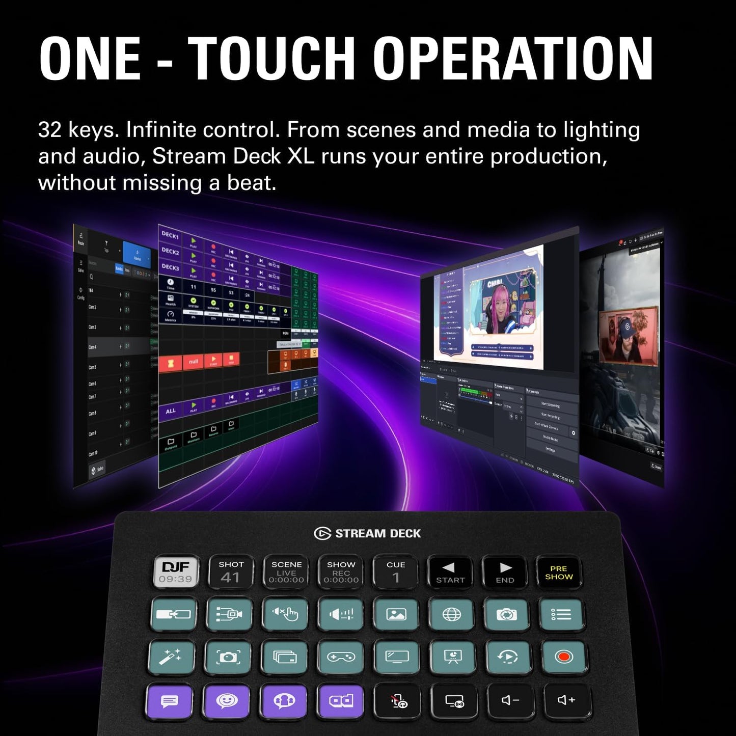 Stream Deck XL Advanced Studio Controller, 32 Keys 