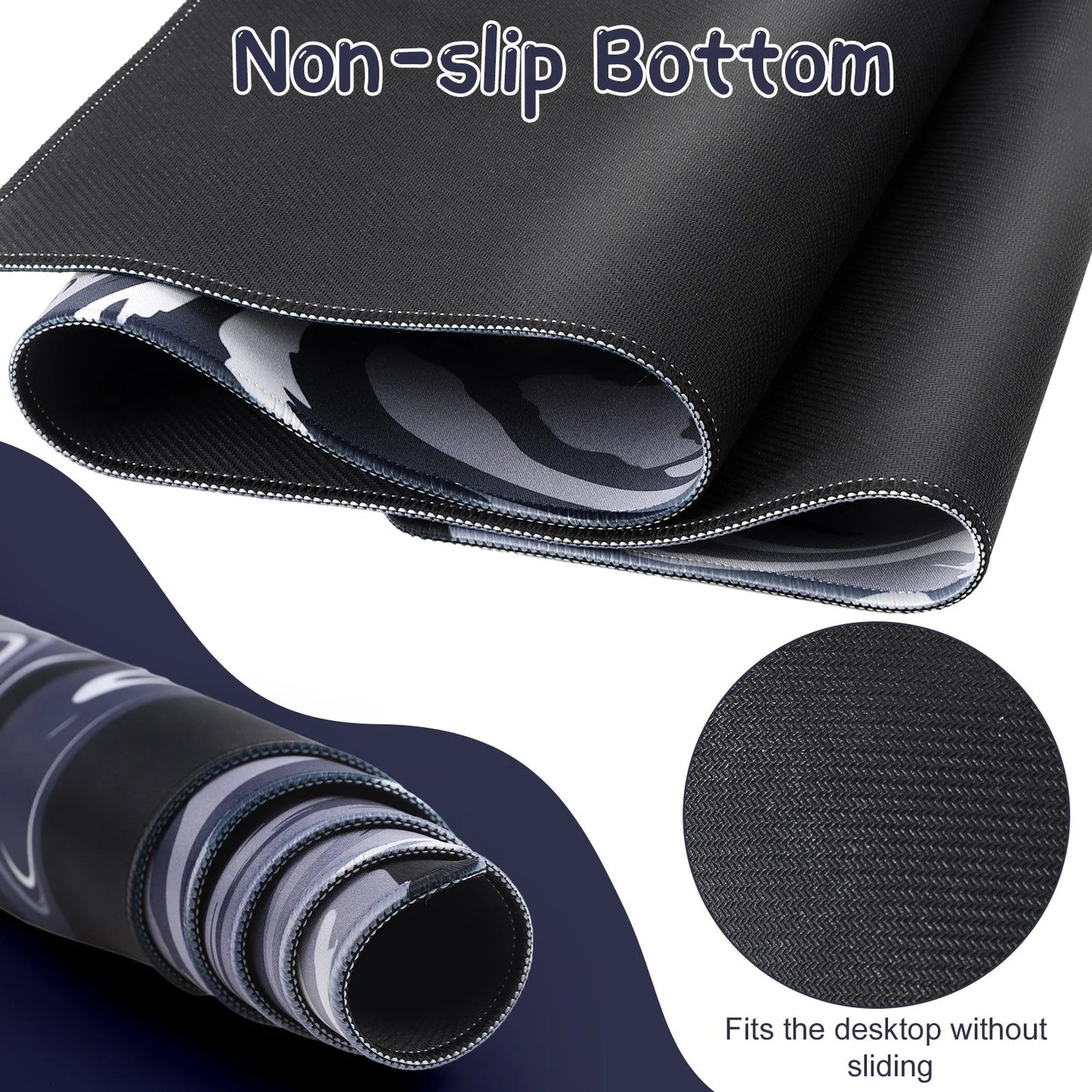 XXL Gaming Mouse Pad, 35.4"X15.7" Non-Slip Large Mouse Pad for Computer Desk, 3Mm Thick Rubber Base with Stitched Edges, Machine Washable for Work & Game