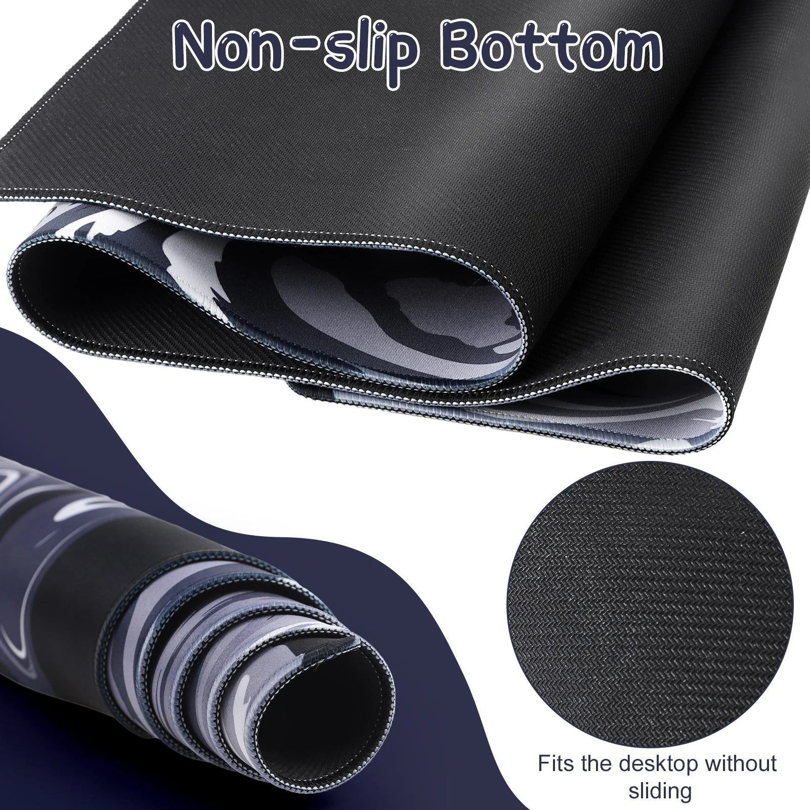 XXL Gaming Mouse Pad, 35.4"X15.7" Non-Slip Large Mouse Pad for Computer Desk, 3Mm Thick Rubber Base with Stitched Edges, Machine Washable for Work & Game