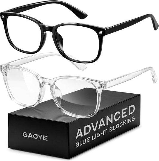 Eyewear Frames for Men - Blue Light Blocking Square Glasses, anti UV Ray Computer Gaming, Blue Blockers for Women