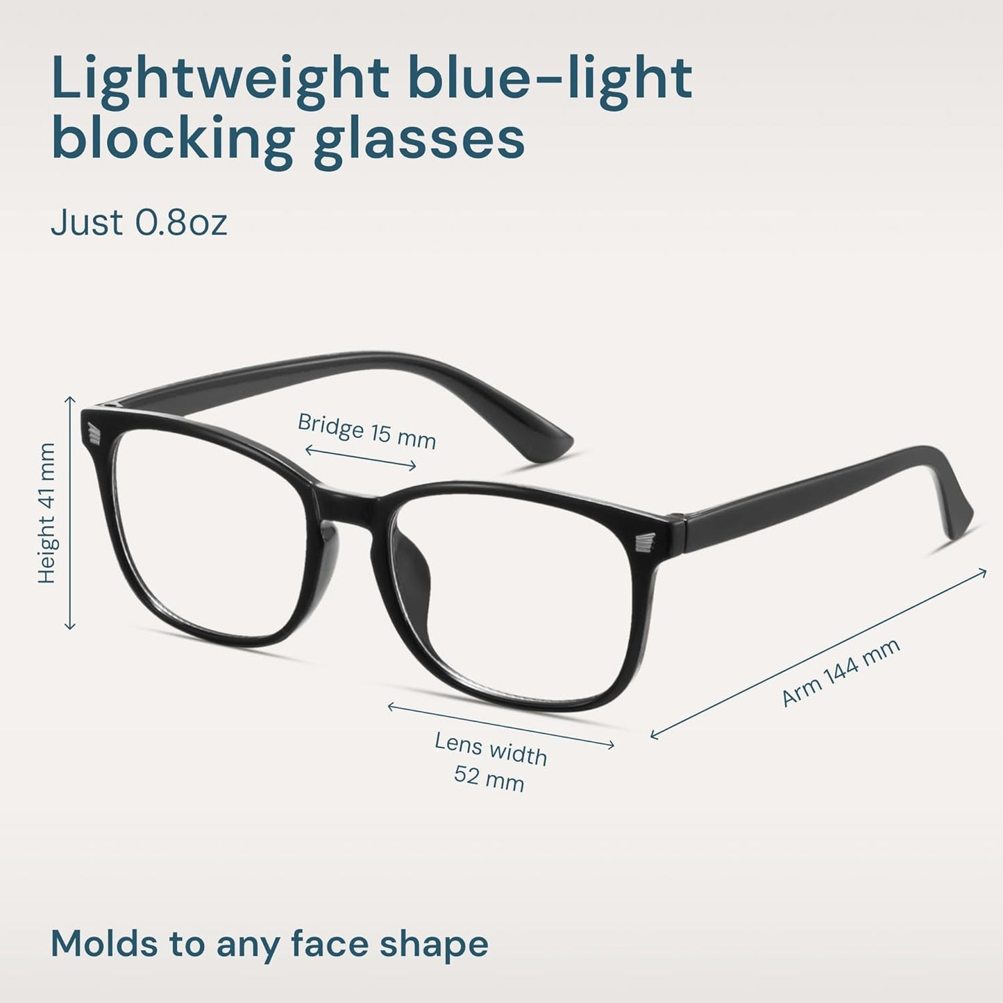 Eyewear Frames for Men - Blue Light Blocking Square Glasses, anti UV Ray Computer Gaming, Blue Blockers for Women