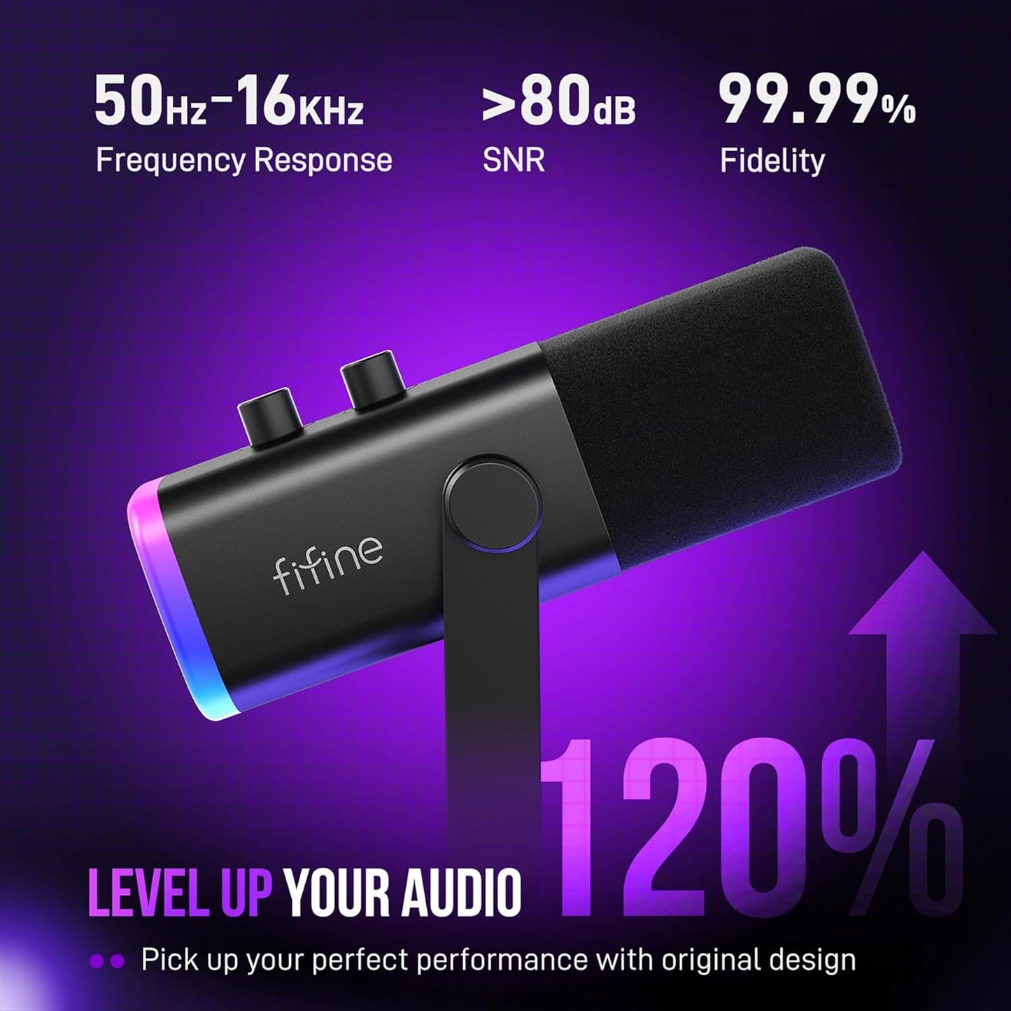 XLR/USB Gaming Microphone Set, Dynamic PC Mic for Streaming Podcasting, Computer RGB Mic Kit with Boom Arm Stand, Mute Button, Headphones Jack, for Recording Vocal Voice-Over-Ampligame AM8T