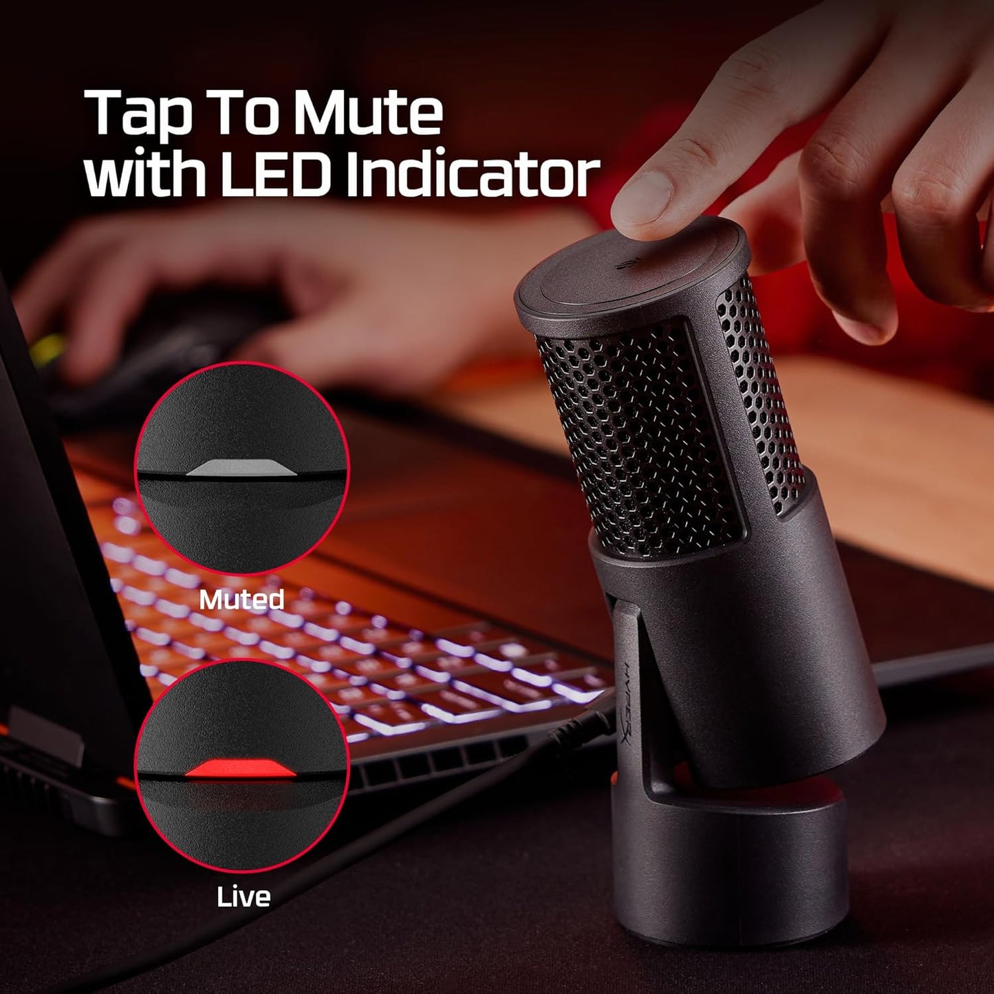 Solocast 2 – Gaming USB Condenser Mic for PC, USB-C to USB-A, Built-In Pop Filter, Internal Shock Mount, Plug and Play, 24-Bit / 96Khz, Compact Tiltable Stand – Black