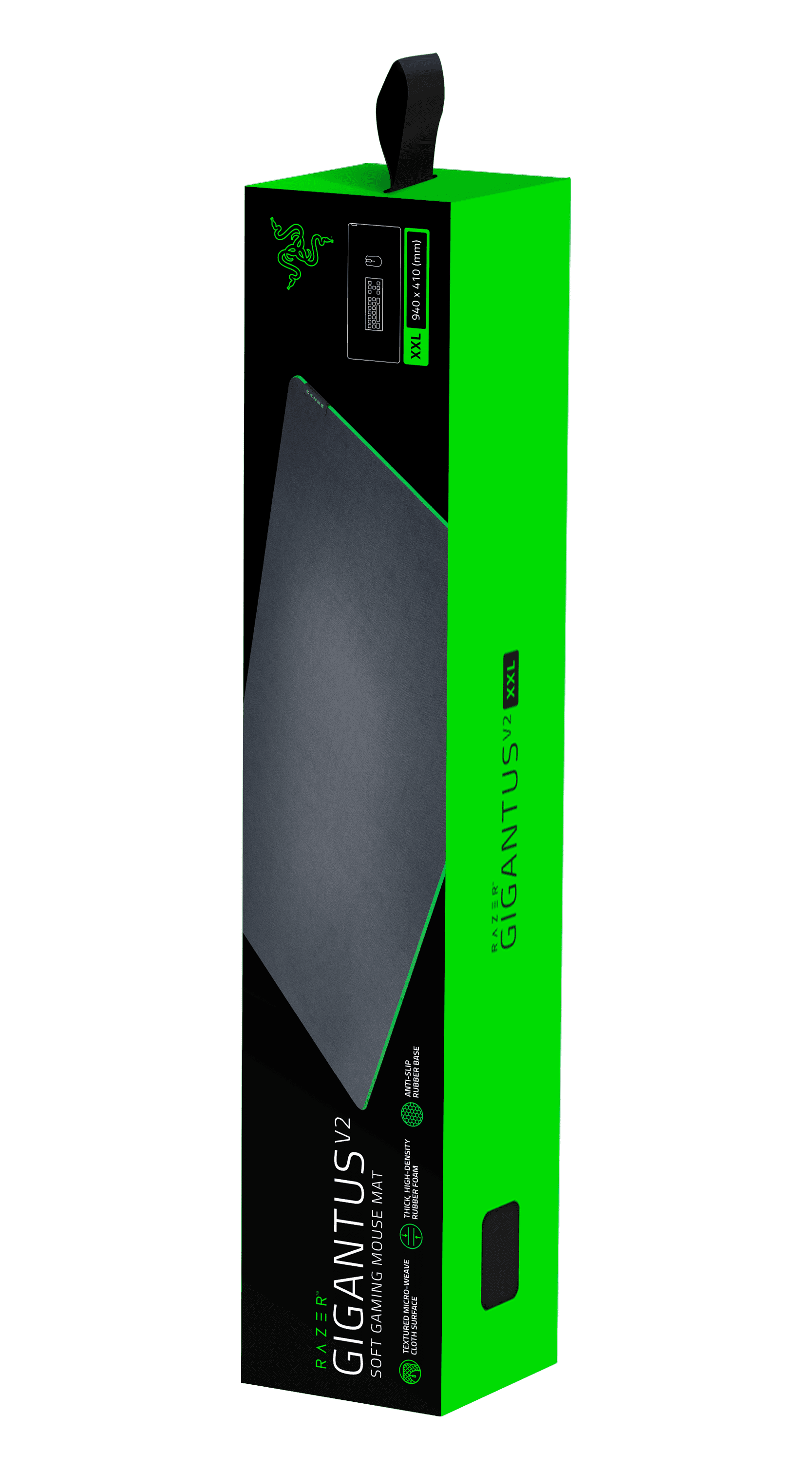 Gigantus V2 Cloth Gaming Mouse Pad (XXL): Thick, High-Density Foam Non-Slip Base, Black